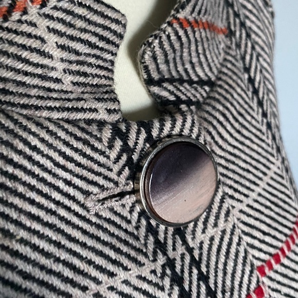 Rachel Adams Plaid Blazer Button Wool Blend Size 12 - Picture 3 of 6